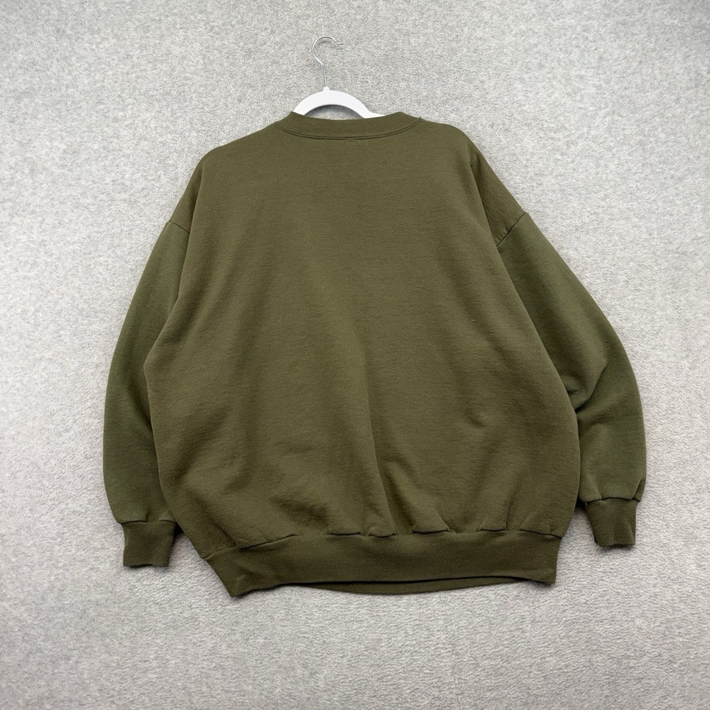 Vintage Nature Crewneck Sweatshirt Mens XL Moose Duck Green 90s Cozy Earth Tone - Picture 8 of 9